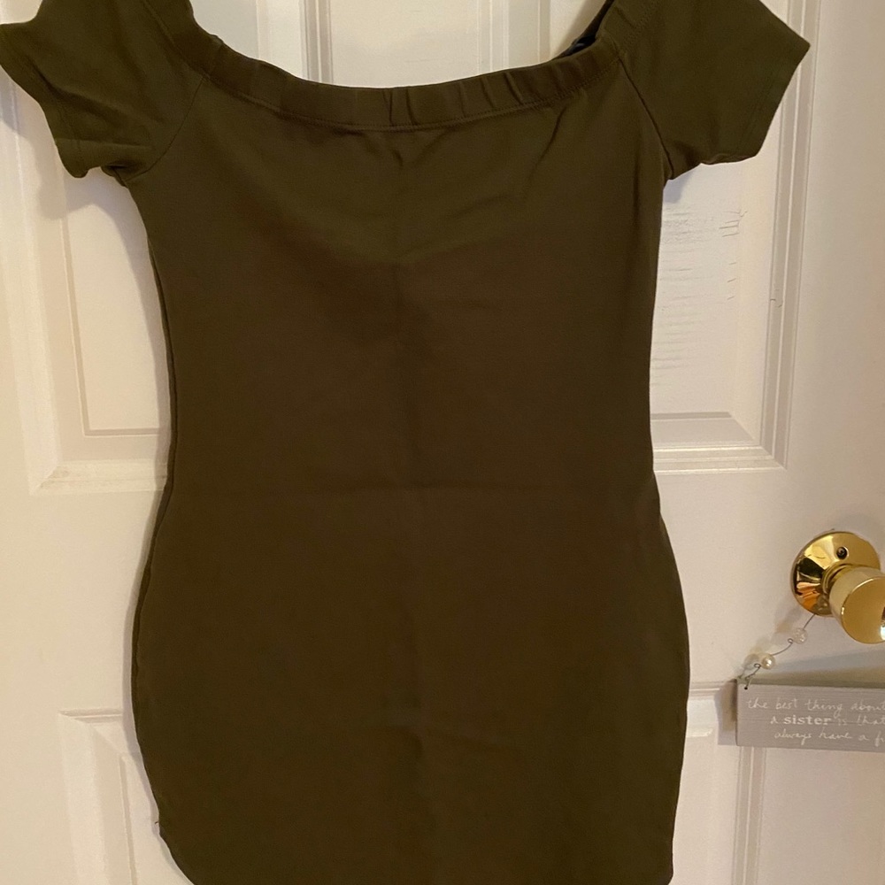 Olive green mini dress